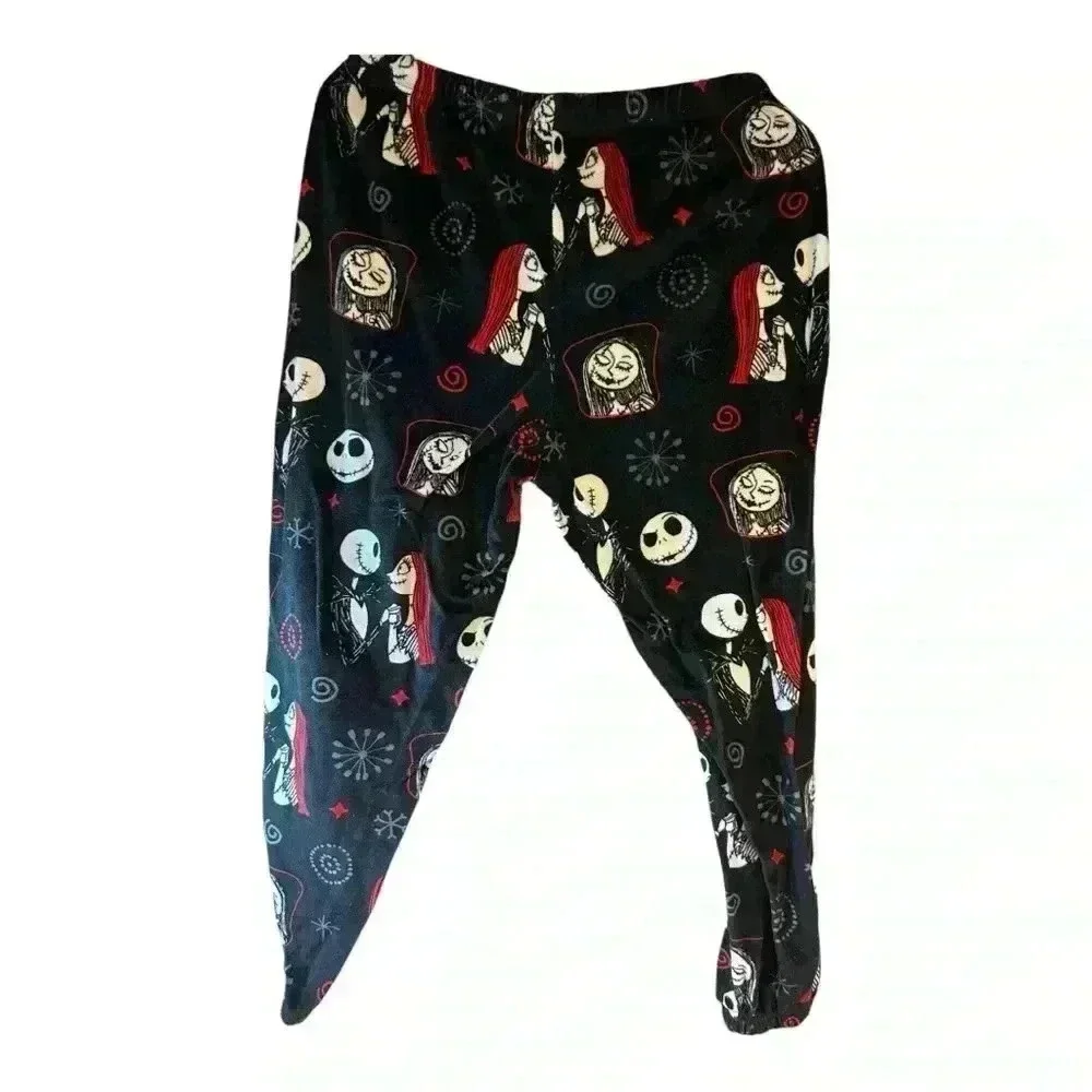 DISNEY The Nightmare Before Christmas Pajama Set pants, shirt Sz L 12-14 jogger - Picture 3 of 9